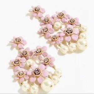J. Crew Lavender Floral Chandelier Earrings NWT